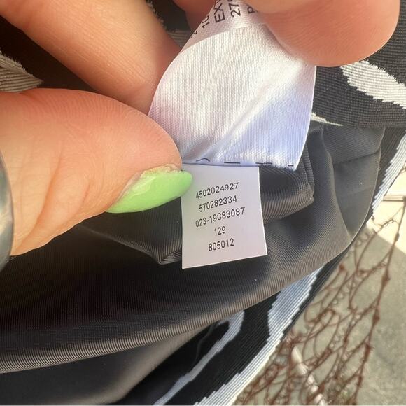 Chicos Zebra black white woven canvas tapestry blazer jacket Zipper front Size 0 - Picture 7 of 7